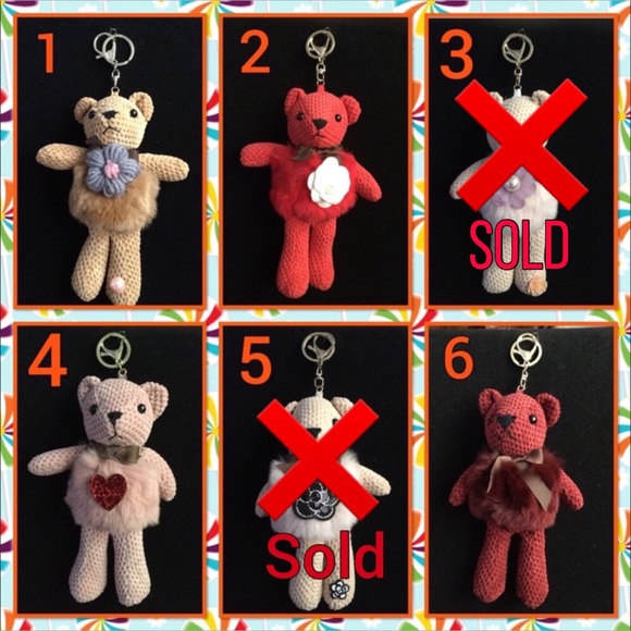 Huge faux fur Teddy Bear keychain ( bag charm ) - Picture 4 of 6